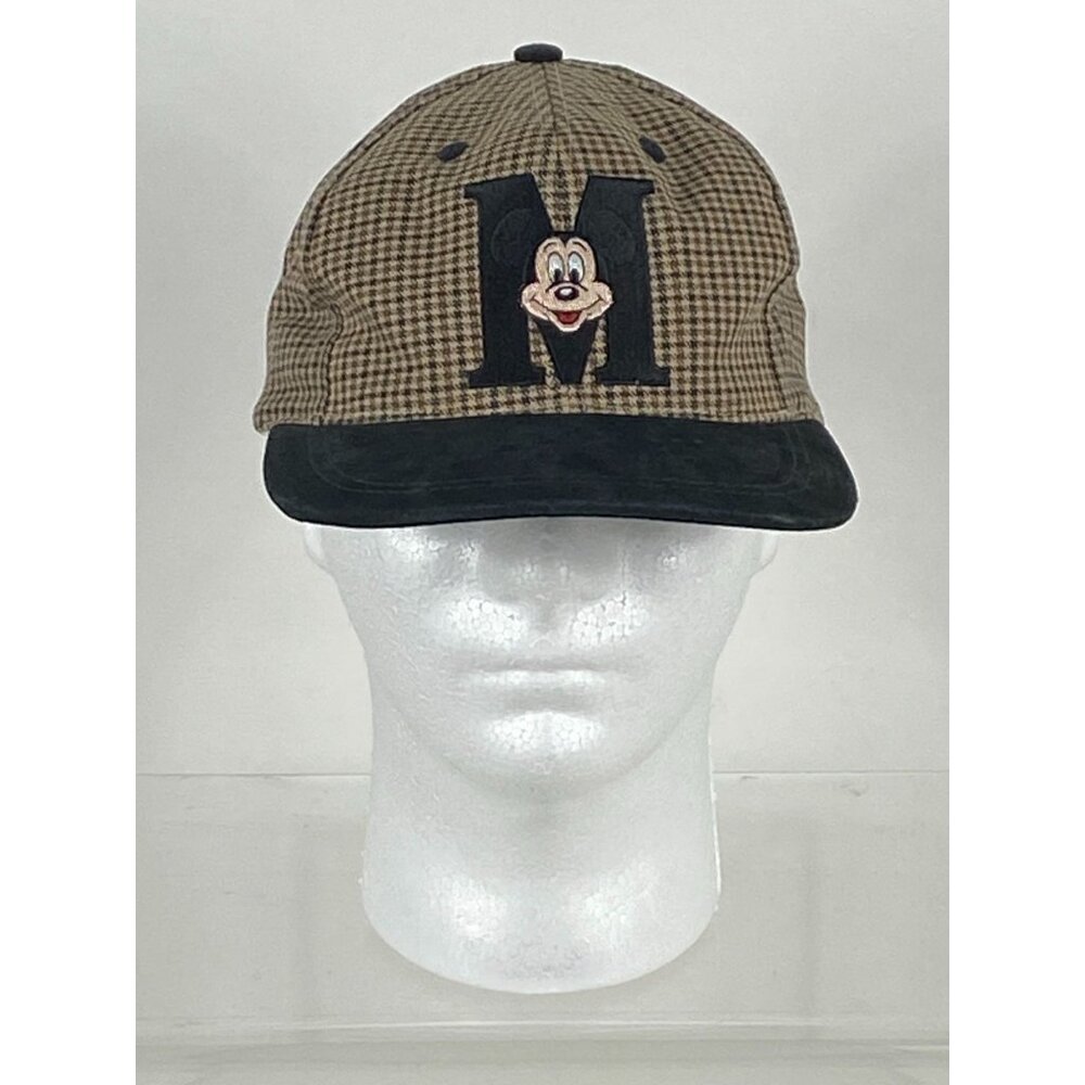 Vintage Goofy's Hat Co Disney Mickey Mouse Suede Visor Snapback Hat Cap F254